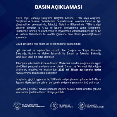 TEKNOPARK, AR-GE VE TASARIM MERKEZİ ÇALIŞANLARI EVDEN ÇALIŞABİLECEK