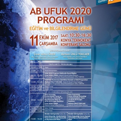 AB UFUK 2020 PROGRAMI EĞİTİM VE BİLGİLENDİRME GÜNÜ DÜZENLENECEKTİR