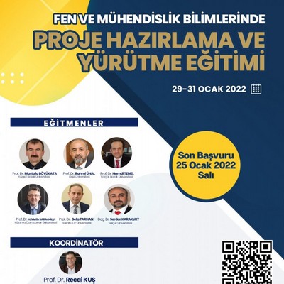 FEN VE MÜHENDİSLİK BİLİMLERİNDE PROJE HAZIRLAMA EĞİTİMLERİ BAŞLIYOR